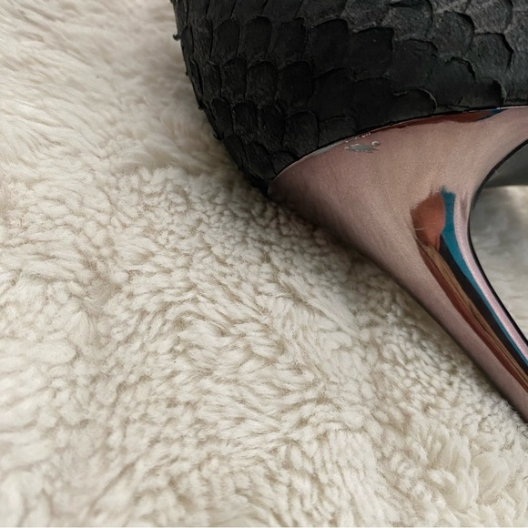 Jessica Simpson Pheona Pump Black Leather Pointed Toe Stiletto Heels Size 9 - Picture 10 of 16